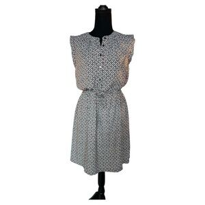 Loft Pink and Gray Tie Waist Dress Size SP
